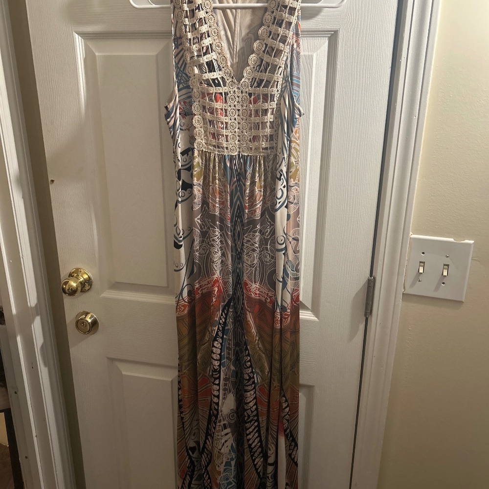 77) apartment nine Boho dress with pretty  colors large